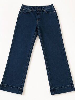 Santana Dark Wash Cuffed Crop Jeans Size 10